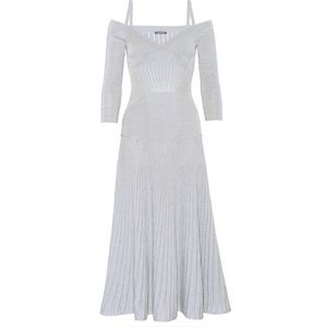 Alexander McQueen metallic cold shoulder dress